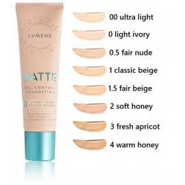 Lumene Matte Oil Control Foundation matinį efektą suteikiantis makiažo pagrindas 30 ml.