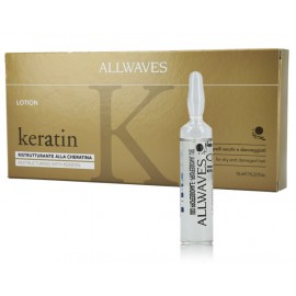 Allwaves Restructuring Keratin Lotion jauninamasios plaukų ampulės su keratinu 12 x 10 ml.