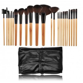 Mimo Tools for Beauty Makeup Brush Wooden & Black makiažo šepetėlių rinkinys 24 vnt.