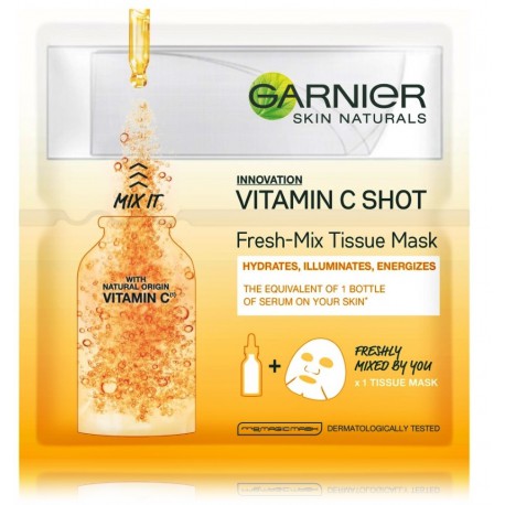 Garnier Skin Naturals Fresh-Mix Tissue Mask skaistinamoji lakštinė veido kaukė 1 vnt.