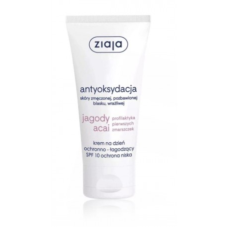 Ziaja Acai Berry raminamasis ir apsauginis veido kremas su SPF10