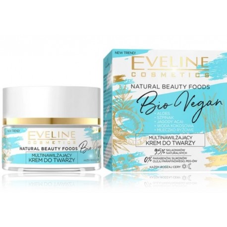 Eveline Natural Beauty Bio Vegan Moisturising drėkinamasis veido kremas