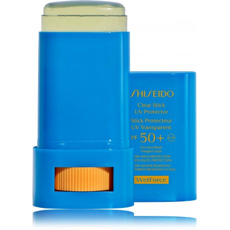 Shiseido Clear Stick UV Protector SPF50 + WetForce apsauginis kremas nuo saulės