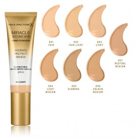 Max Factor Miracle Second Skin Hybrid Foundation SPF20 makiažo pagrindas 30 ml.