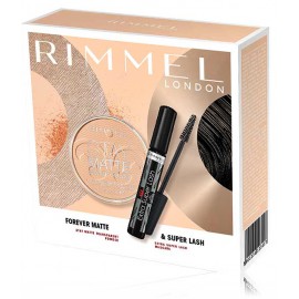 Rimmel Set Extra rinkinys moterims (Rimmel Extra Super Lash 8 ml. blakstienų tušas + Rimmel STAY MATTE pudra 14 g.