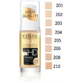 Eveline Ideal Cover Full HD Foundation SPF10 makiažo pagrindas 30 ml.