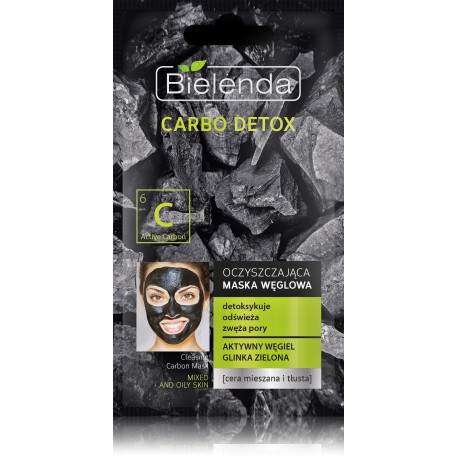 Bielenda Carbo Detox Purifying Charcoal Mask valomoji anglies kaukė