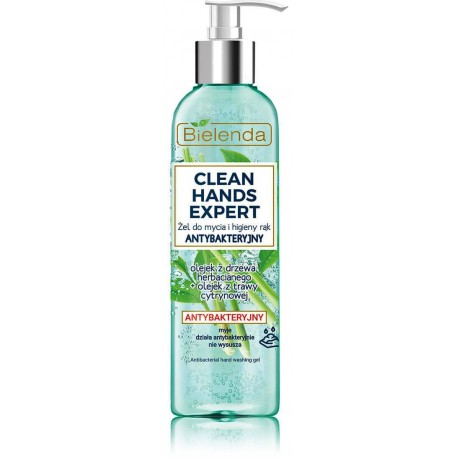 Bielenda CLEAN HANDS EXPERT ANTIBACTERIAL Gel For Cleaning And Hand Hygiene antibakterinis valomasis rankų gelis su pompa