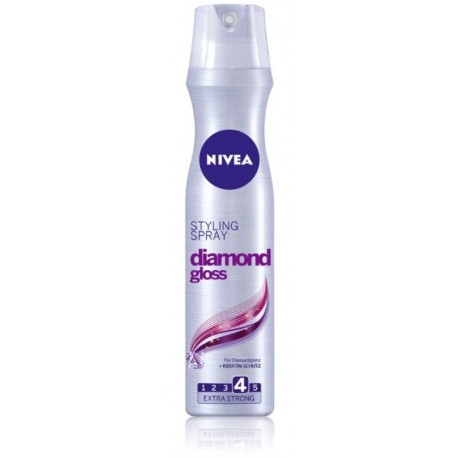 Nivea Diamond Gloss stiprios fiksacijos plaukų lakas 250 ml.