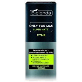 Bielenda ONLY FOR MAN Super Mat Moisturizing Anti-Shine Gel drėkinamasis veido gelis vyrams