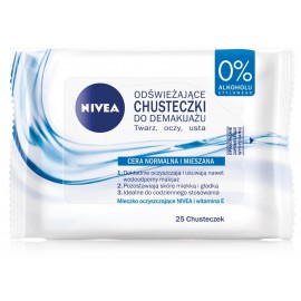 NIVEA 3in1 Refreshing Cleansing Wipes makiažo valymo servetėlės