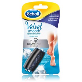 Scholl Velvet Smooth Diamond Crystals itin šiurkščios šveičiamosios  pėdų šveitiklio galvutės