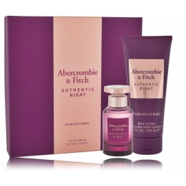 Abercrombie & Fitch Authentic Night Woman rinkinys moterims (50 ml. EDP + kūno losjonas 200 ml.)