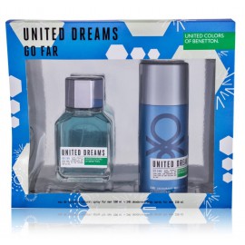 United Colors Of Benetton United Dreams Go Far rinkinys vyrams (100 ml. EDT + purškiamas dezodorantas 150 ml.)