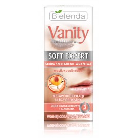 Bielenda Vanity Professional Soft Expert depiliavimo rinkinys veidui (15 ml. depiliacinis kremas + 10 ml. balzamas + mentelė)