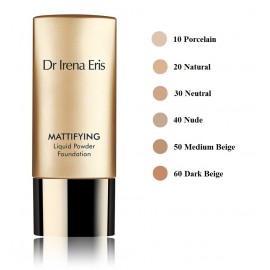 Dr Irena Eris Mattifying Liquid Powder Foundation matinį efektą suteikiantis makiažo pagrindas 30 ml.