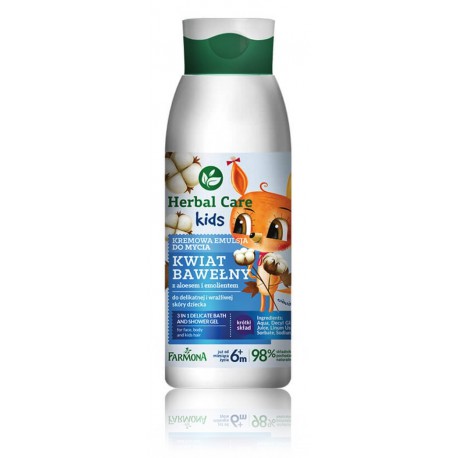 Farmona Herbal Care Kids 3in1 Delicate Bath And Shower Gel Cotton Flower dušo želė vaikams