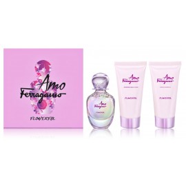 Salvatore Ferragamo Amo Ferragamo Flowerful rinkinys moterims (50 ml. EDT + 50 ml. dušo gelis + 50 ml. kūno losjonas)