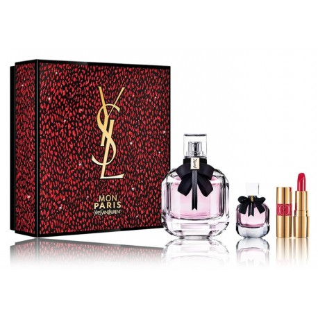 Yves Saint Laurent Mon Paris rinkinys moterims (90 ml. EDP + 7,5 ml. EDP + lūpų dažai)