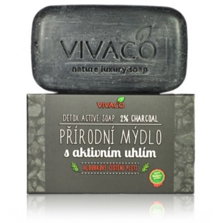 Vivaco Detox Active Soap 2% Charcoal muilas veidui ir kūnui