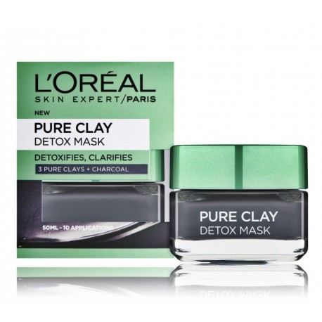 L'oreal Paris Pure Clay Detox Mask detoksikuojamoji veido kaukė