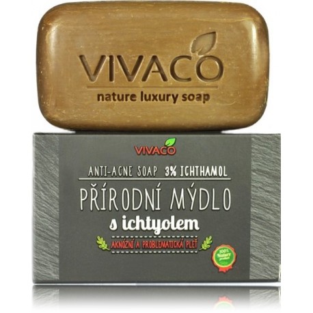 Vivaco Anti - Acne Soap With 3% Ichthyol muilas į spuogus linkusiai odai