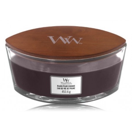 WoodWick Black Plum Cognac aromatinė žvakė