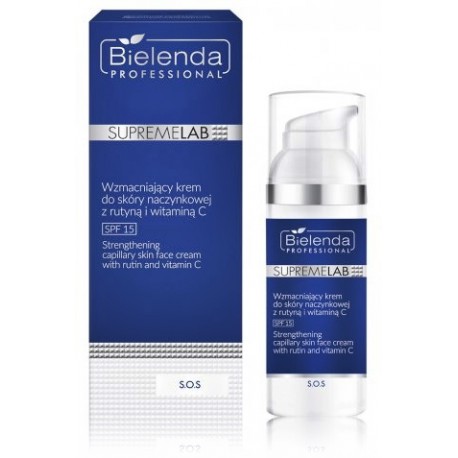 Bielenda Profesional Supremelab S.O.S Strengthening Capillary Skin Face Cream SPF 15 veido kremas