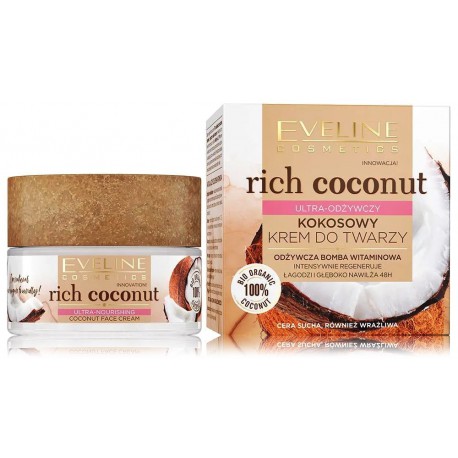 Eveline Rich Coconut Ultra-Nourishing Face Cream maitinantis veido kremas