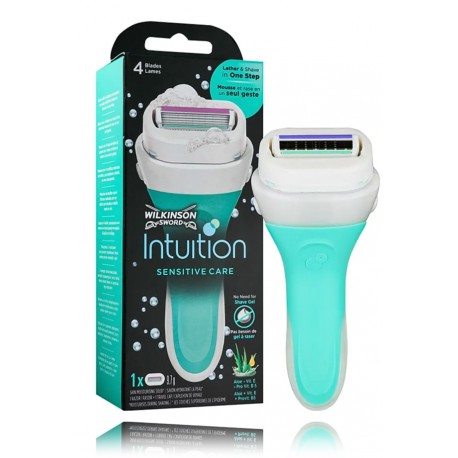 Wilkinson Sword Intuition Sensitive Care skustuvas moterims su muilu + 1 vnt. atsarginė galvutė