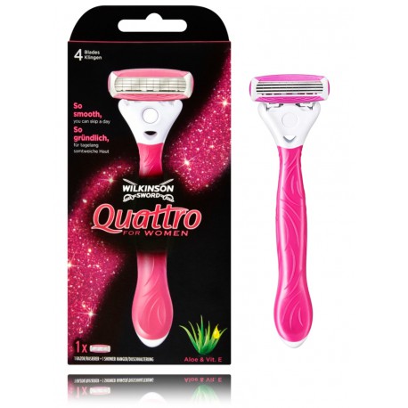 Wilkinson Sword Quattro For Women skustuvas su keičiamomis galvutėmis