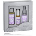 Saloos Lavender rinkinys jautrios odos priežiūrai (50 ml. makiažo aliejus + 50 ml. levandų vanduo + 50 ml. levandų aliejus)