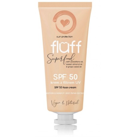 Fluff Superfood  SPF50 Skin Tone Correcting atspalvį koreguojantis dieninis veido kremas