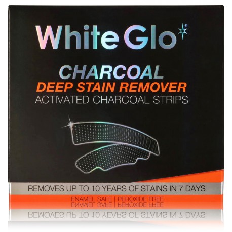 White Glo Stain Charcoal Remover įsisenėjusias dėmes balinančios dantų juostelės su aktyvuota anglimi