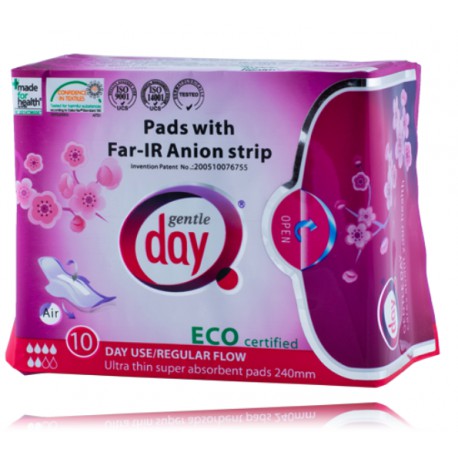 Gentle Day Pads With Far-IR Anion Strip Eco higieniniai paketai