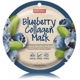 Purederm Blueberry Collagen Mask drėkinanti lakštinė veido kaukė