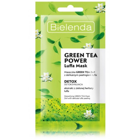 Bielenda Luffa Mask Green Tea 2in1 gaivinanti veido kaukė-šveitiklis