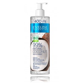 Eveline Bio Organic Natural Coconut raminantis ir atgaivinantis gelis kūnui ir veidui