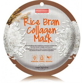 Purederm Rice Bran Collagen Mask lakštinė veido kaukė