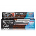 White Glo Charcoal Sensitive Deep Stain Remover rinkinys  įsisenėjusių dėmių dantų pasta jautriems dantims su aktyvuota anglimi (125ml.) + dantų šepetėlis