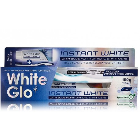 White Glo Optic Technology Instant White Toothpaste набор (115 мл.) зубная паста мгновенного отбеливания + зубная щетка