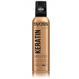 Syoss Keratin Mousse itin stiprios fiksacijos plaukų putos su keratinu