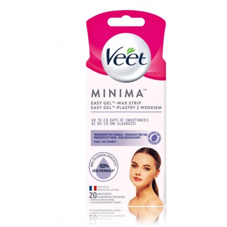 Veet Minima Easy Gel depiliacinės vaško juostelės veidui