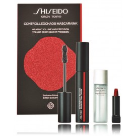 Shiseido Set rinkinys (blakstienų tušas 5ml + makiažo valiklis 30ml + matiniai lūpų dažai 515 Mellow Drama 2,5 g)