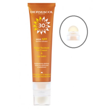 Dermacol Sun Water Resistant Cream and Lip Balm SPF 30 vandeniui atsparus kremas nuo saulės ir lūpų balzamas