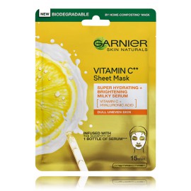 Garnier Skin Naturals Vitamin C intensyviai drėkinanti ir šviesinanti lakštinė veido kaukė