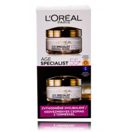 L'oreal Age Specialist 55+ veido priežiūros rinkinys moterims ( 50 ml. dieninis kremas + 50 ml. naktinis kremas)
