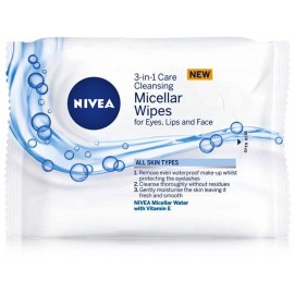 Nivea Micellar Cleansing Wipes 3in1 valomosios servetėlės veidui