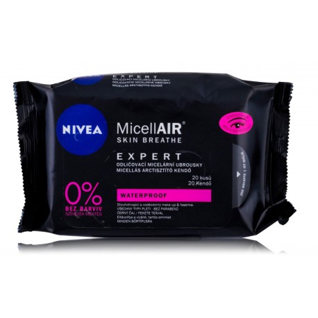 Nivea MicellAIR Expert servetėlės vandeniui atspariam makiažui valyti