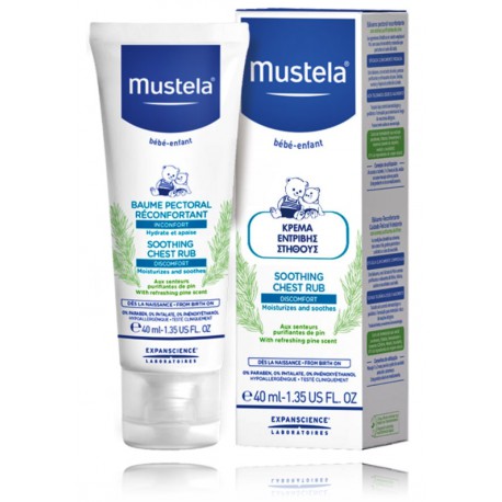 Mustela Baby Soothing Chest Rub Balm raminantis balzamas vaikams